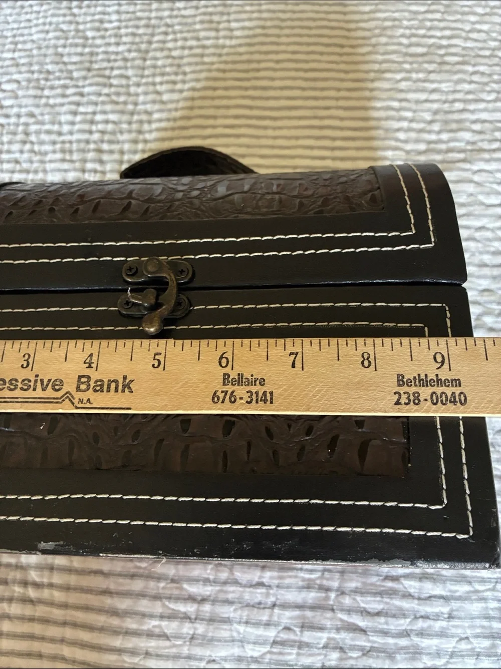 Unisex Faux-Croc Purse/Travel/Cosmetic/Accessory Case, Brown